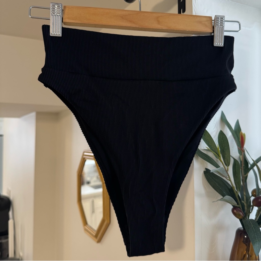 Aerie High Rise Ribbed Bikini Bottoms